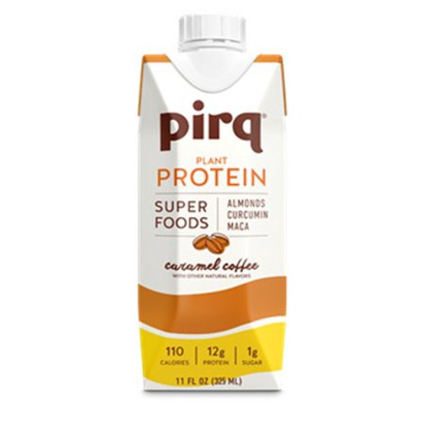 Pirq - Superfood Shake Caramel Coffee Plant Protein - Case of 12-11 FZ