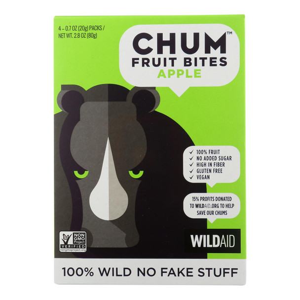Chum Bites - Fruit Bites Apple 4pk - Case of 12-2.8 OZ
