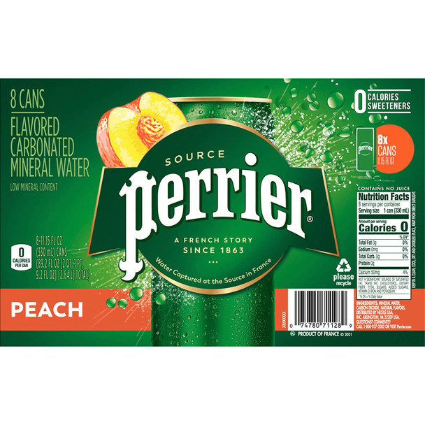 Perrier - Sparkling Min Water Peach - Case of 3-8/11.15Z