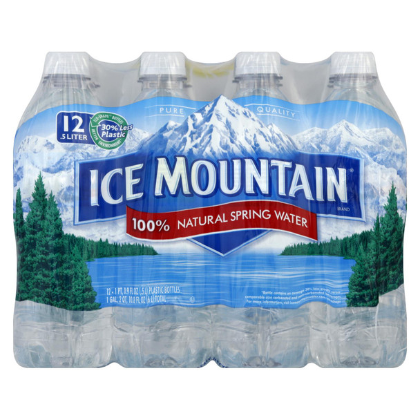 Ice Mountain - Natural Spring Water - Case of 2 - 12/16.9 fl oz.