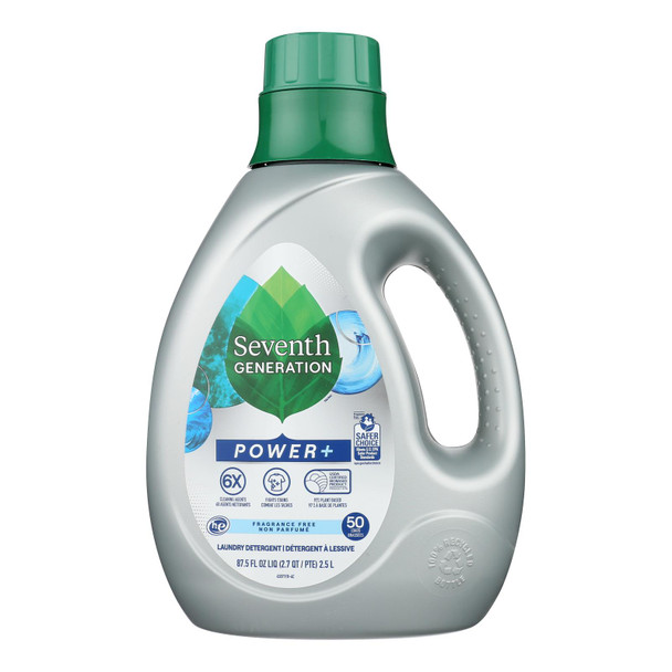 Seventh Generation - Liquid Laundry Power+ Free Clear - Case of 4-87.5 FZ