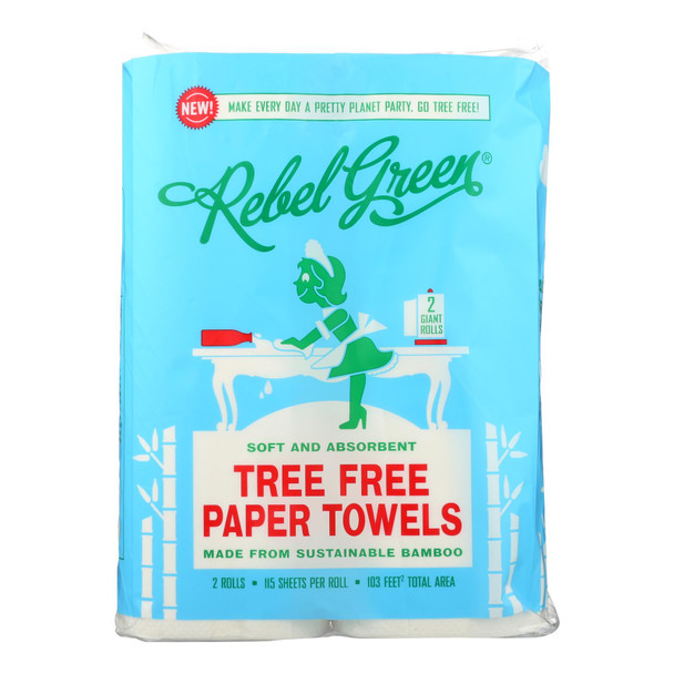 Rebel Green - Paper Towel Tree Free Bamboo - Case of 12-2 CT