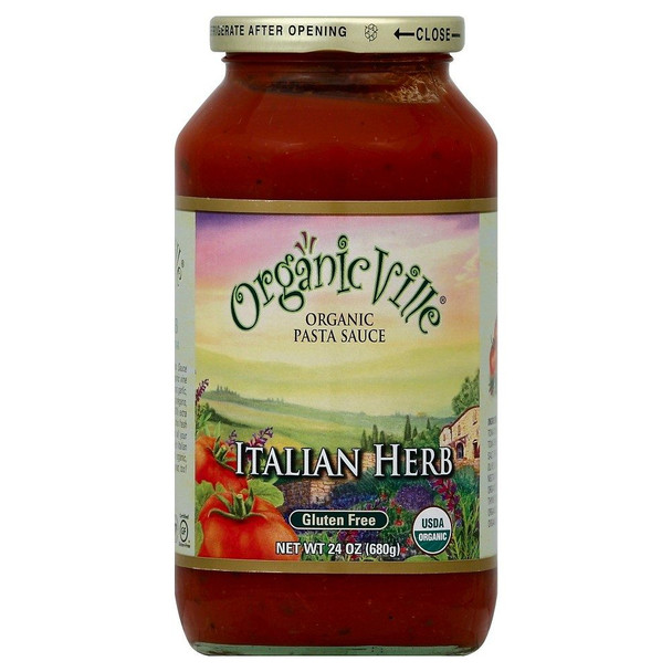 Organicville - Pasta Sauce Italian Herb - Case of 6-24 OZ