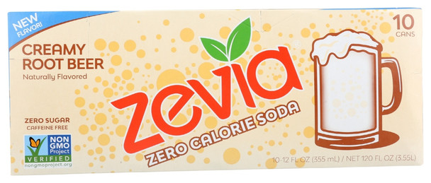 Zevia - Soda Creamy Root Beer - Case of 2-10/12 FZ