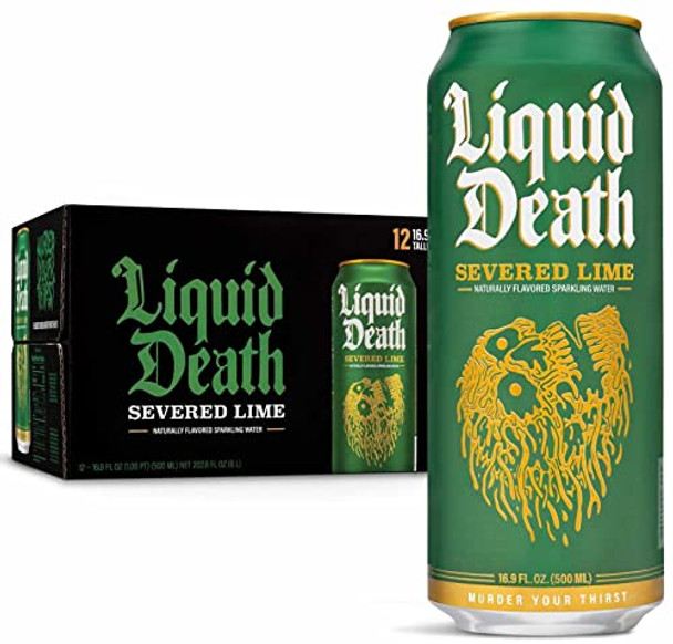 Liquid Death - Sparkling Water 100% Lime Can - Case of 1-12/16.9