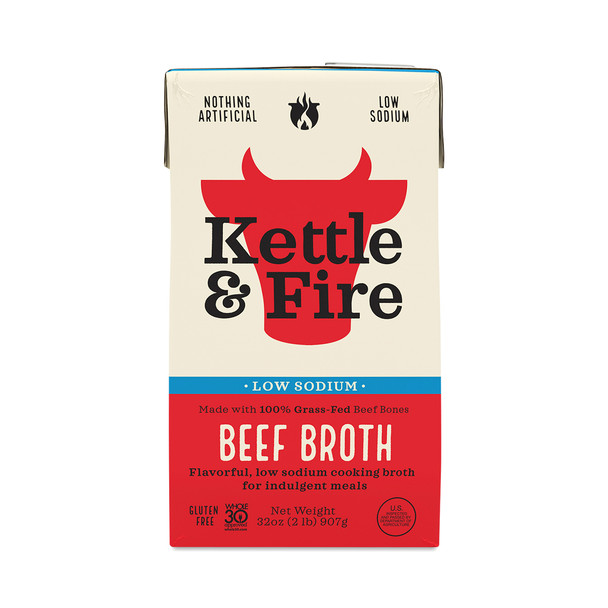 Kettle And Fire - Cooking Broth Beef Low Sodium - Case of 6-32 OZ