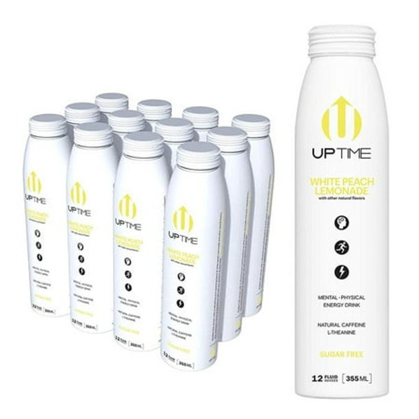 Uptime Energy - Energy Drink White Peach Lemon Sugar Free - Case of 12-12 FZ