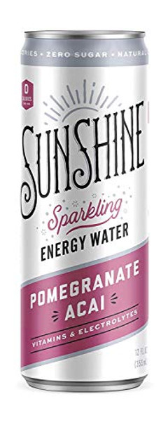 Sunshine Beverages - Sparkling Energy Water Pomegranate Acai - Case of 12-12 FZ