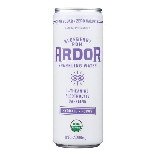 Ardor Sparkling Water - Sparkling Water Blueberry Pom - Case of 12-12 FZ