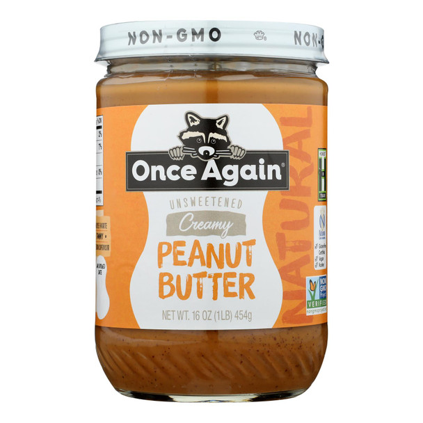 Once Again - Peanut Butter Creamy Unsweetened - Case of 6-16 OZ