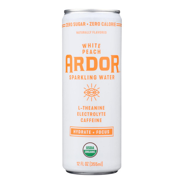 Ardor Sparkling Water - Water White Peach - Case of 12-12 FZ