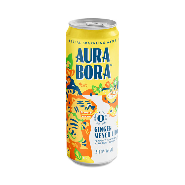 Aura Bora - Sparkling Water Ginger Mey Lemon - Case of 12-12 FZ