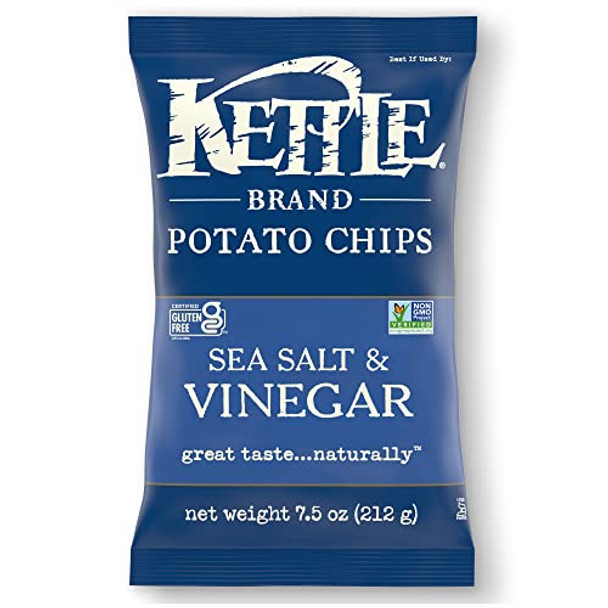 Kettle Brand - Potato Chips Salt & Vinegar - Case of 12-7.5 OZ