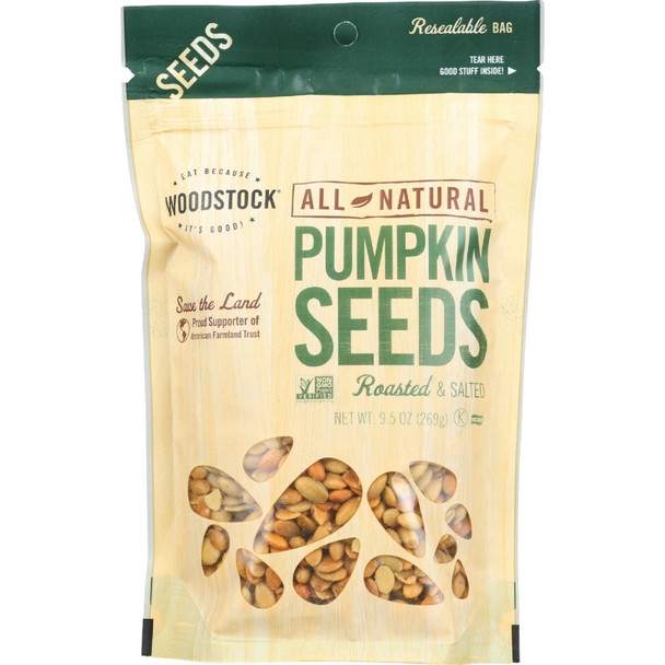 Woodstock Farms - Pumpkin Seeds Roasted & Salted - Case of 12-10.5 OZ