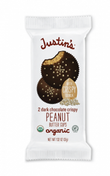 Justin's - Cups Dark Chocolate Peanut Butter Crisp - Case of 12-1.32 OZ