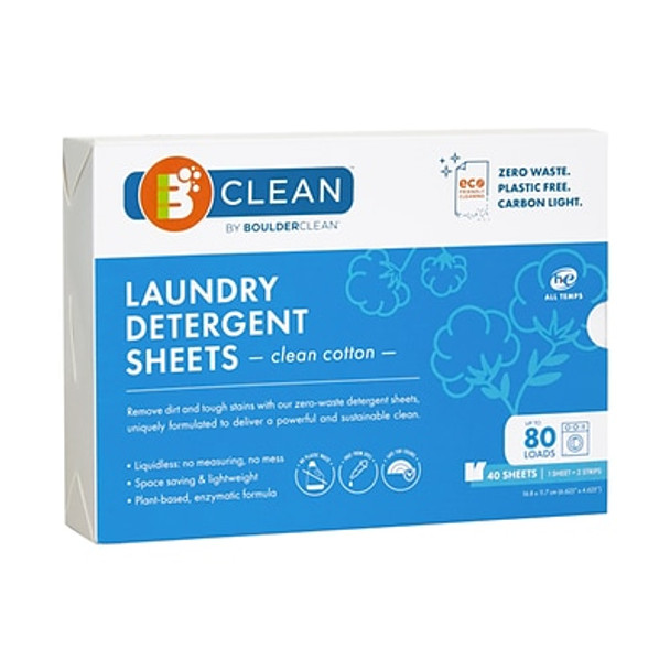 Boulder Clean - Laundry Detergent Sheets Clean Cotton - Case of 12-40 CT