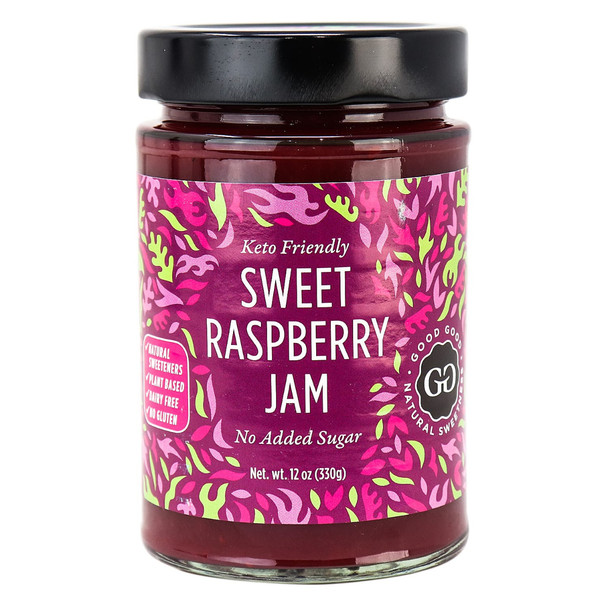 Good Good - Jam Raspberry No Sugar - Case of 6-12 OZ