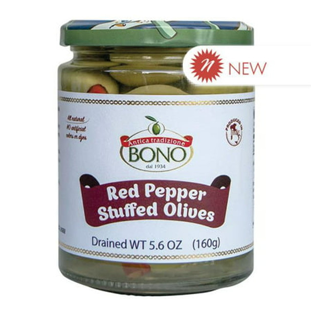 Bono - Olives Red Pepper Stuffed - Case of 6-5.6 OZ
