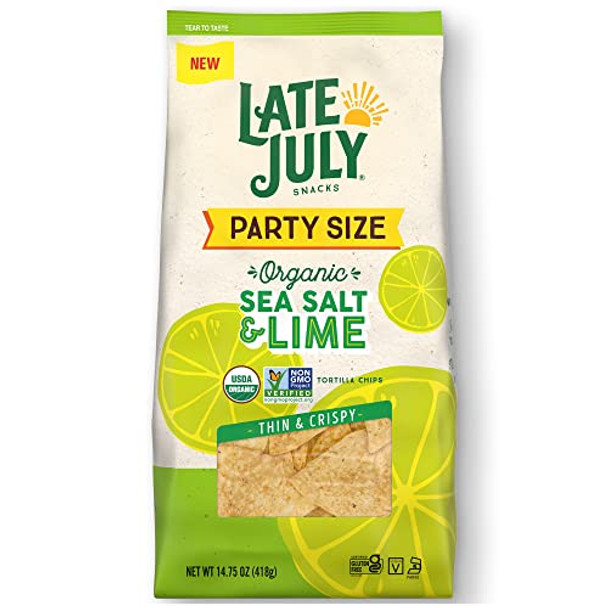 Late July Snacks - Tortilla Chips Sea Salt Lime - Case of 9-14.75 OZ