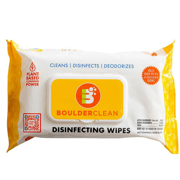 Boulder Clean - Disinfectant Wipes Pouch - Case of 12-72 CT