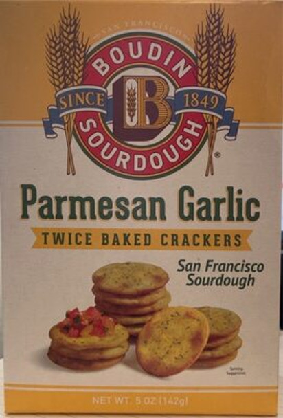 Boudin Sourdough - Crackers Parmesan Garlic - Case of 12-5 OZ
