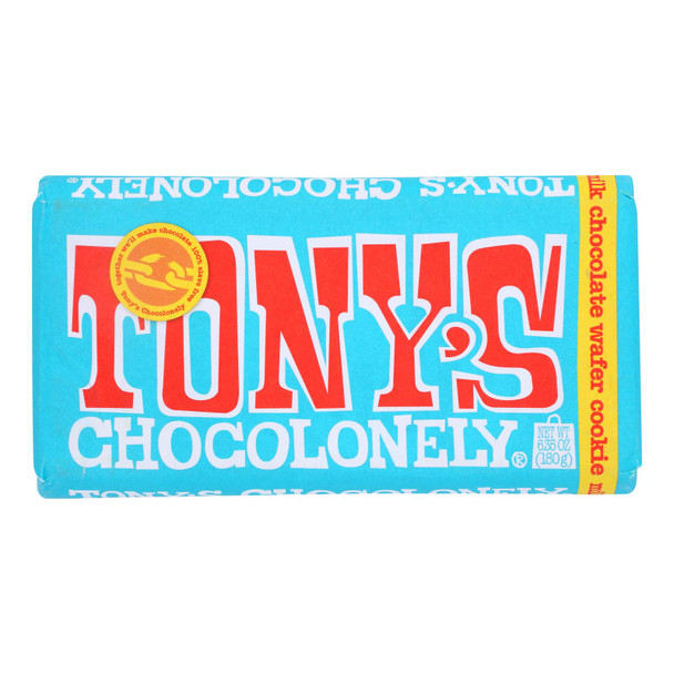 Tony's Chocolonely - Bar Milk Chocolate Wafer Cookie - Case of 15-6.35 OZ