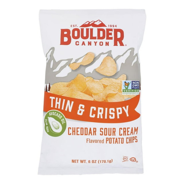Boulder Canyon - Chip Cheddar Sour Cream Avocado Oil - Case of 12-6 OZ