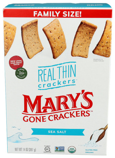 Mary's Gone Crackers - Thin Cracker Family Size Sea Salt - Case of 6-14 OZ