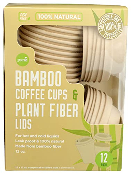 Greenlid - Cups & Lids 12 Oz Bamboo - Case of 10-12 CT