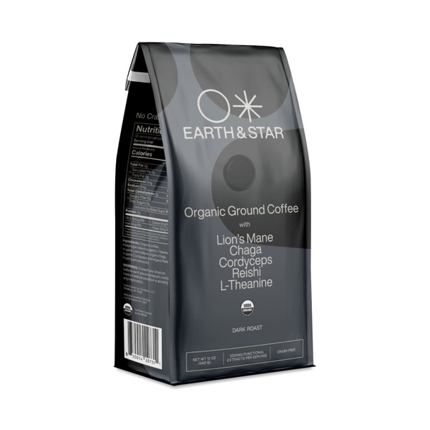 Earth & Star - Coffee Ground Dark Roast - Case of 6-12 OZ