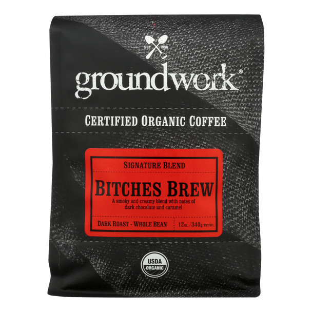 Groundwork - Coffee Organic Bitches Brew Dark Roasted - Case of 6-12 OZ