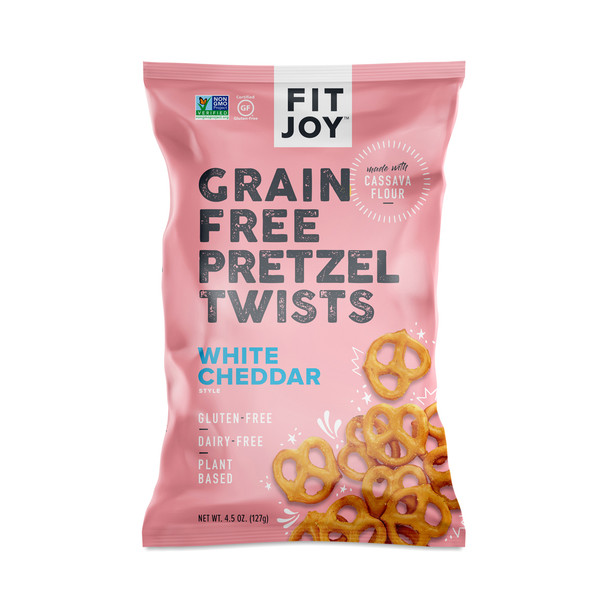 Fitjoy - Pretzel Twist Grain Free White Cheddar - Case of 12-4.5 OZ