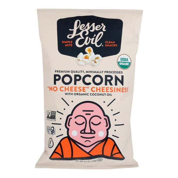 Lesser Evil - Popcorn No Cheese Cheesiness - Case of 12-4.6 OZ