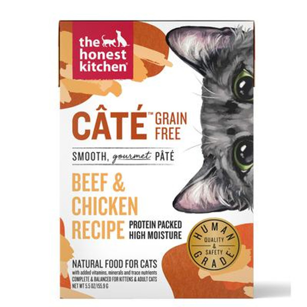 The Honest Kitchen - Cat Food Grain Free Beef & Chicken Pate - Case of 12-5.5 OZ