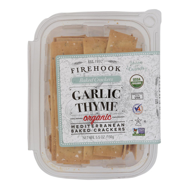 Firehook - Crackers Garlic Thyme - Case of 8-5.5 OZ