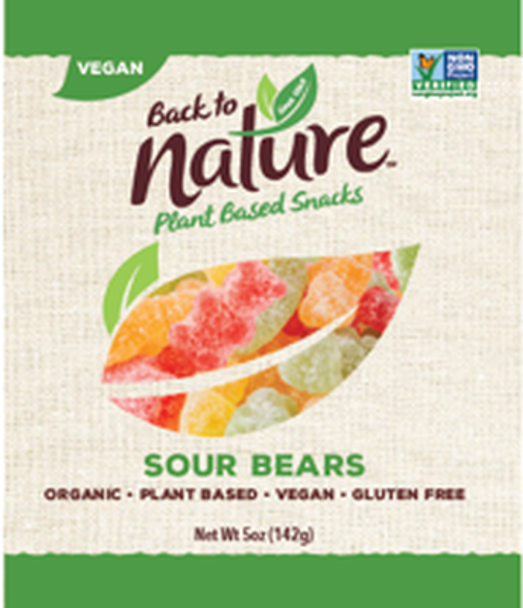 Back To Nature - Gummy Bears Sours - Case of 12-5 OZ