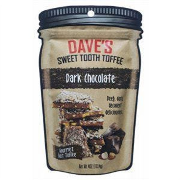 Dave's Sweet Tooth - Toffee Dark Chocolate - Case of 12-4 OZ