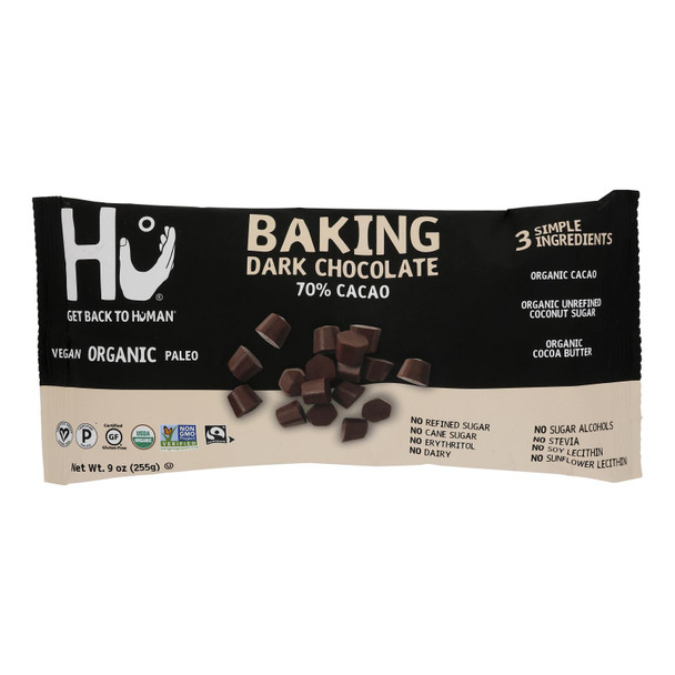 Hu - Dark Chocolate Baking 70% Cacao - Case of 6-9 OZ
