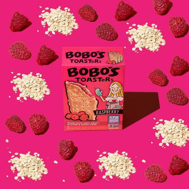 Bobo's Oat Bars - Toaster Pastry Raspberry Jam 3pk - Case of 8-6.6 OZ