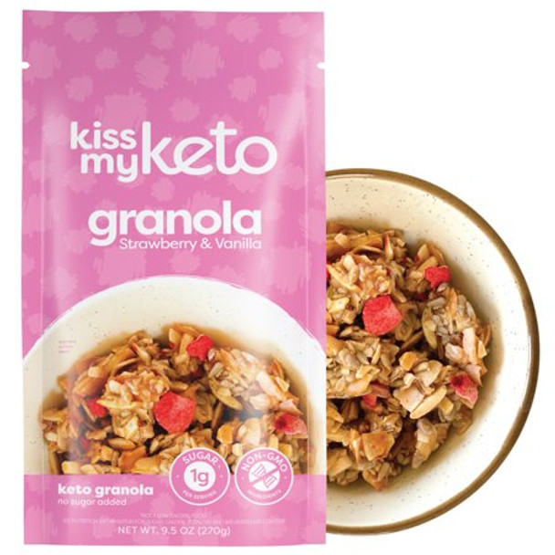 Kiss My Keto - Keto Granola Strawberry & Vanilla - Case of 6-9.5 OZ