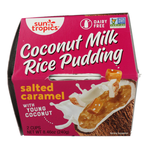 Sun Tropics Dairy-Free Coconut Rice Pudding Snack Cups In Sea Salt Caramel  - Case of 6 - 8.46OZ