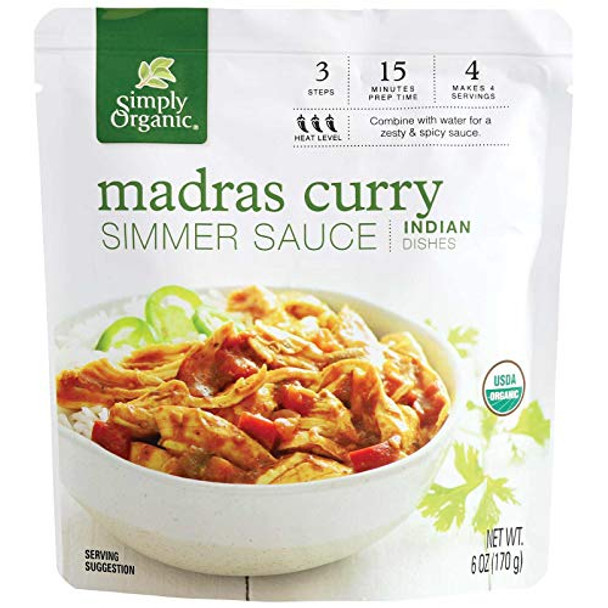 Simply Organic - Simmer Sauce Madras Curry - Case of 6-6 OZ