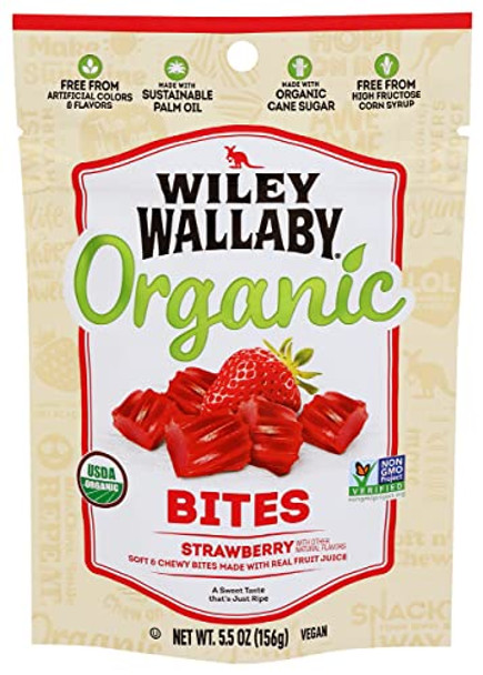 Wiley Wallaby - Bites Chewy Strawberry - Case of 8-5.5 OZ