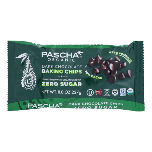 Pascha - Baking Chip Chocolate Stevia - Case of 6-8 OZ