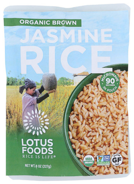 Lotus Foods - Rice Brown Jasmine Pouch - Case of 6-8 OZ