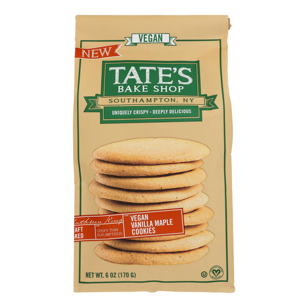 Tate's Bake Shop - Cookie Vanilla Maple Vegan - Case of 6-6 OZ