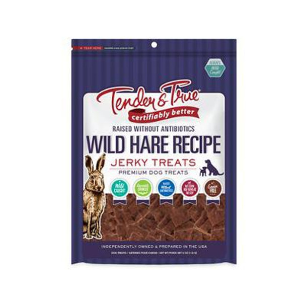 Tender & True - Dog Treat Wild Hare Recipe Jerky - Case of 10-4 OZ