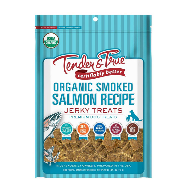 Tender & True - Dog Treats Salmon Jerky - Case of 10-4 OZ