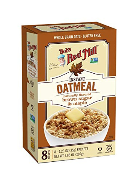 Bob's Red Mill - Instant Oatmeal Gluten Free Packets Brown Sugar Maple - Case of 4-9.88 OZ