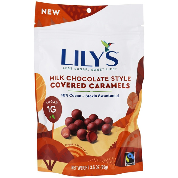 Lilys - Caramels Milk Chocolate Style Stevia - Case of 12-3.5 OZ